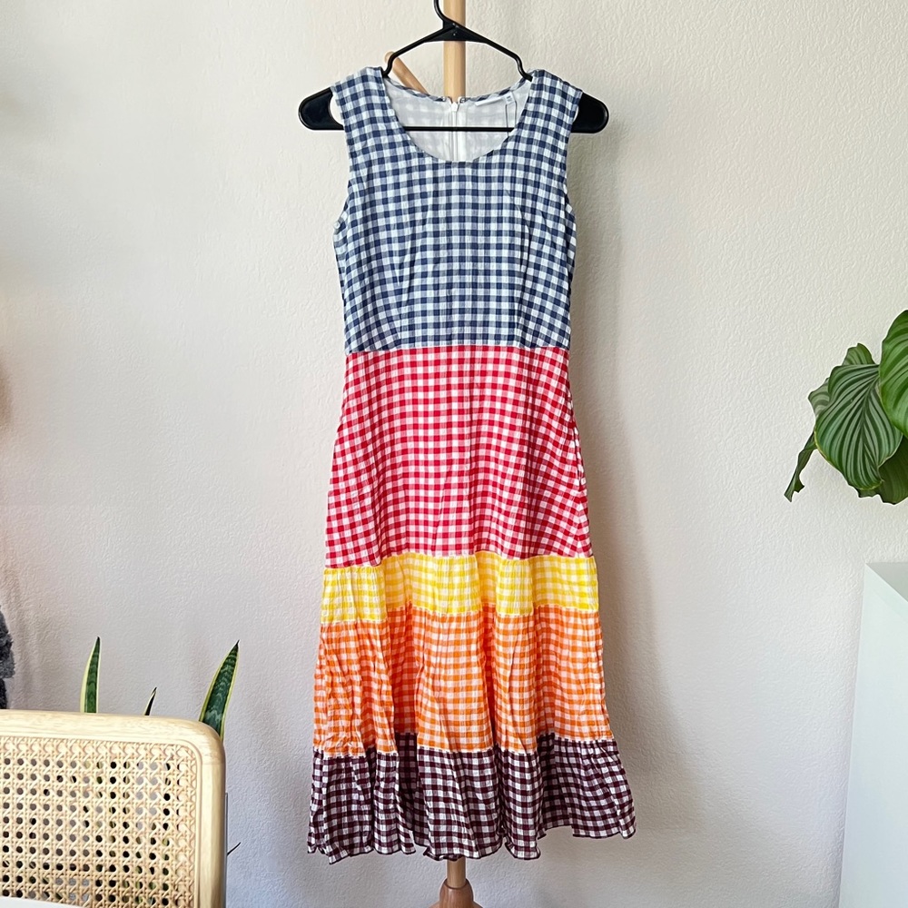 Uniqlo x JW ANDERSON Gingham Tiered Midi Dress